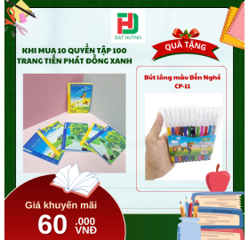 [Mua 1 Tặng 1]  khi mua 10 quyển Tập 100  trang Tiến Phát Đồng Xanh tặng ngay Bút lông màu Bến Nghé CP-11