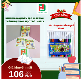 [Mua 1 Tặng 1] khi mua 10 quyển TẬP 96 trang  Thành Đạt Hoa Học Trò -  4 Ô ly tặng ngay Bút lông màu Bến Nghé CP-04