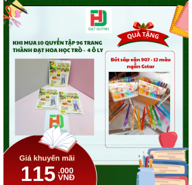 [Mua 1 Tặng 1] khi mua 10 quyển TẬP 96 trang  Thành Đạt Hoa Học Trò -  4 Ô ly tặng ngay Bút sáp vặn 907 - 12 màu ngắn Gstar