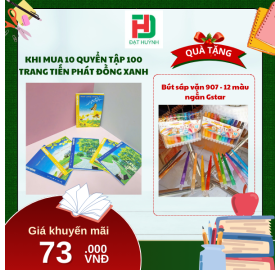[Mua 1 Tặng 1]  khi mua 10 quyển Tập 100  trang Tiến Phát Đồng Xanh tặng ngay Bút sáp vặn 907 - 12 màu ngắn Gstar