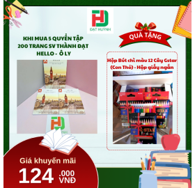 [Mua 1 Tặng 1] khi mua 5 quyển TẬP  200 trang sv Thành Đạt  Hello -  Ô ly tặng ngay Hộp Bút chì màu 12 Cây Gstar (Con Thỏ) - Hộp giấy ngắn