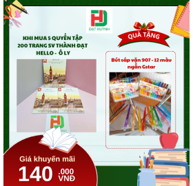 [Mua 1 Tặng 1] khi mua 5 quyển TẬP  200 trang sv Thành Đạt  Hello -  Ô ly tặng ngay Bút sáp vặn 907 - 12 màu ngắn Gstar