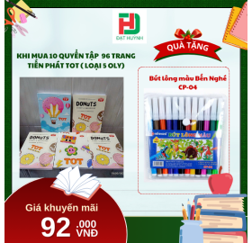 [Mua 1 Tặng 1] khi mua 10 quyển Tập 96 trang  Tiến Phát TOT ( LOẠI 5 OLY)  tặng ngay Bút lông màu Bến Nghé CP-04