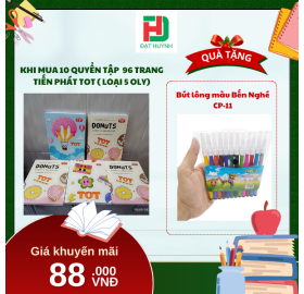 [Mua 1 Tặng 1] khi mua 10 quyển Tập 96 trang  Tiến Phát TOT ( LOẠI 5 OLY)  tặng ngay Bút lông màu Bến Nghé CP-11