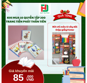 [Mua 1 tặng 1] Khi mua Lốc 5 quyển tập 200 trang Tiến Phát Thần Tiên tặng ngay Bút chì màu 12 cây dài (hộp giấy)Gstar