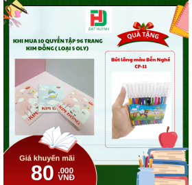 [Mua 1 Tặng 1] khi mua 10 quyển  Tập 96 trang KIM ĐỒNG ( LOẠI 5 OLY) tặng ngay Bút lông màu Bến Nghé CP-11