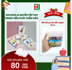 [Mua 1 tặng 1] Khi mua Lốc 5 quyển tập 200 trang Tiến Phát Thần Tiên tặng ngay Bút lông màu Bến Nghé CP-11