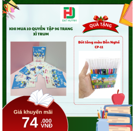 [Mua 1 Tặng 1] khi mua 10 quyển  Tập 96 trang Xì Trum tặng ngay Bút lông màu Bến Nghé CP-11