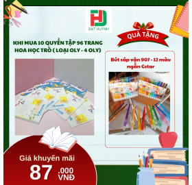 [Mua 1 Tặng 1] khi mua 10 quyển  Tập 96 trang HOA HỌC TRÒ ( LOẠI OLY - 4 OLY) tặng ngay Bút sáp vặn 907 - 12 màu ngắn Gstar