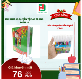 [Mua 1 Tặng 1] khi mua 10 quyển TẬP 48 trang   ĐIỂM 10 tặng ngay Bút lông màu Bến Nghé CP-11