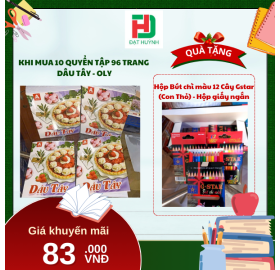 [Mua 1 Tặng 1] khi mua 10 quyển TẬP 96 trang  dâu tây - oly tặng ngay Hộp Bút chì màu 12 Cây Gstar (Con Thỏ) - Hộp giấy ngắn