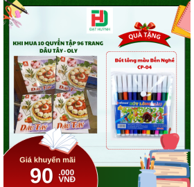 [Mua 1 Tặng 1] khi mua 10 quyển TẬP 96 trang  dâu tây - oly tặng ngay Bút lông màu Bến Nghé CP-04