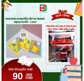  [Mua 1 Tặng 1] khi mua 10 quyển TẬP 96 trang  bạch tuyết - 4 oly tặng ngay Hộp Bút chì màu 12 Cây Gstar (Con Thỏ) - Hộp giấy ngắn