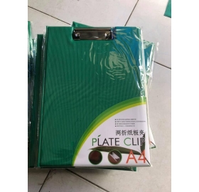 Bìa trình ký đôi da  Plate Clip màu xanh lá