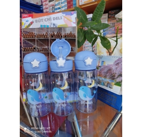 Bình nước hoạt hình nút bấm ngôi sao không có dây đeo