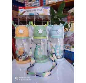 Bình nước hoạt hình sừng có dây đeo