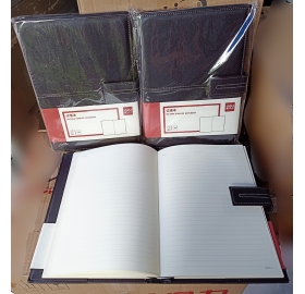 Sổ bìa da PU 260x185x20mm, 120 trang màu nâu Deli 3344-NA