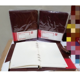 Sổ bìa da PVC 178x233x30mm, 100 trang bìa màu nâu Deli 3151-NA